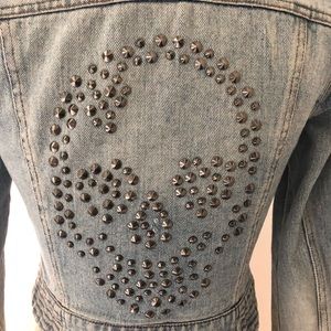 Only denim jacket with studded skull back detail